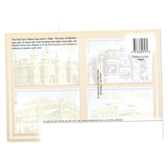 Corn Palace History Vintage Postcard Landmark Collectible Mitchell SD Roadside - Picture 2 of 2
